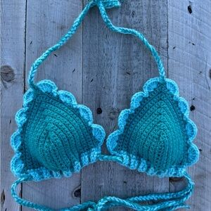 Handmade Turquoise & Teal Crochet Bikini Top